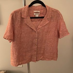 Rachel Zoe Orange Linen Top